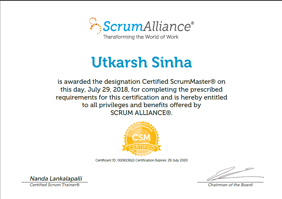 CSM Certificate